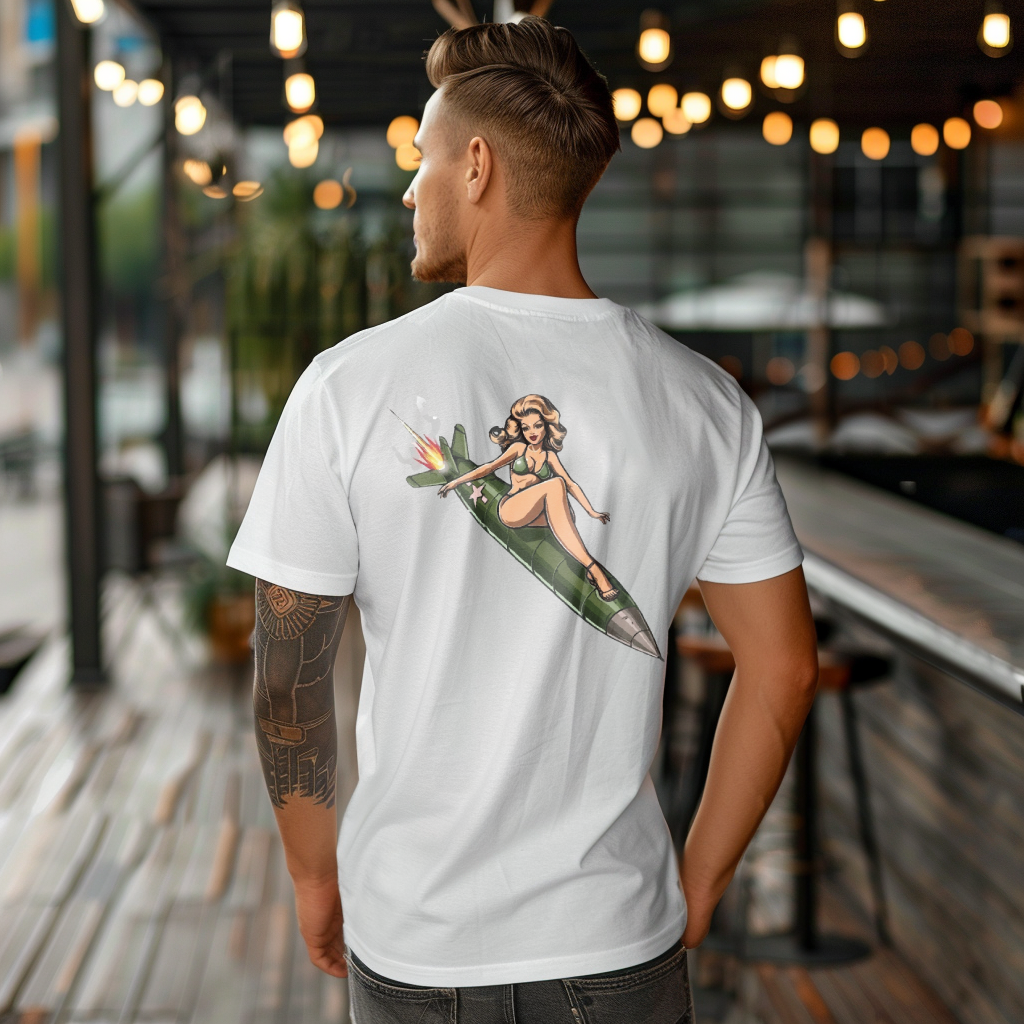 BOMBER CHICK 3 Men's Cotton Crew Tee